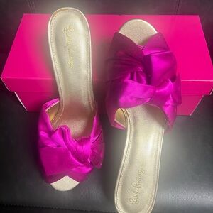 Lilly Pulitzer Fuchsia Satin Sandals
